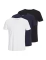 JACK & JONES Herren Jjeorganic Basic Tee O-Hals 3pk Mp T Shirt, Black/Pack:1black 1navy 1white, M EU