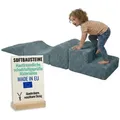Pillows24 – Schaumstoff Bausteine Kinder aus Cord | 4-teiliges Softbausteine Set zum Spielen & Klettern Baby | für Motorik & Bewegung - Türkis