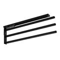 SOTECH Aluminium Handtuchhalter TED 3-armig schwarz matt (450-730 mm, ausziehbar, drehbar) Teleskop-Handtuchauszug geeignet für größere Handtücher