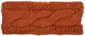 styleBREAKER Damen Stirnband Grobstrick mit Zopfmuster und Pailletten, warmes Fleece Innenfutter, Haarband, Headband 04026002, Farbe:Cognac