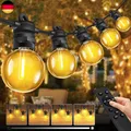 Bowfar Lichterkette Außen Strom, 6M G40 Glühbirnen Balkon Lichterketten Outdoor 
