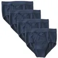 HERMKO Slip 3240 (Pack, 4er) 100 % Bio-Baumwolle mit Eingriff Weichbund hergestellt in EU basic blau D 10 = EU 4XL