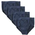 HERMKO 3240 4er Pack Herren Slip mit Eingriff und Weichbund ('Classic Art' - Weitere Farben) Bio-Baumwolle, Größe:D 10 = EU 4XL, Farbe:Marine