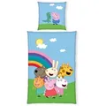Herding Jugendbettwäsche Peppa Pig, Mehrfarbig, Textil, 135x200 cm, Oeko-Tex® Standard 100, Schlaftextilien, Bettwäsche, Kinderbettwäsche
