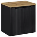Lomadox Waschtisch-Unterschrank 60 cm schwarz Eiche 40 cm tief Waschbeckenschrank Badmöbel Badschrank 2Türen B/H/T ca. 60,4/59,5/40 cm
