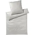 elegante Mako-Satin Bettwäsche Solid beige 155x220 cm + 80x80 cm - beige