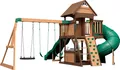 Backyard Discovery Cedar Cove Spielturm aus Holz | XXL Spielhaus für Kinder mit Rutsche, Schaukel, Kletterwand & Aussichtsplattform | Stelzenhaus für den Garten