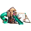 Backyard Discovery Cedar Cove Spielturm aus Holz | XXL Spielhaus für Kinder mit Rutsche, Schaukel, Kletterwand & Aussichtsplattform | Stelzenhaus für den Garten