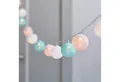 Lights4fun LED-Lichterkette 20er LED Cotton Ball Lichterkette Batterie pastell