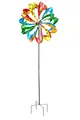 Metall Doppel Windrad 210x62cm Windspiel Gartendeko Balkon Terrasse multicolor