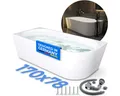 Belvit Badewanne halbfreistehend & freistehend aus Acryl – Eckbadewanne oder oval, Links, Mittig & Rechts, in 180x80 - 170x78 cm, mit Ablaufgarnitur