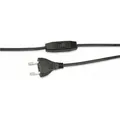 Goobay Euro-netzkabel Mit Schnur-zwischenschalter, Schwarz