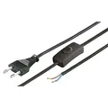 Netzkabel mit Schalter 1,5m Eurostecker>abisolierte Kabelenden mit Aderendhülsen
