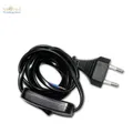 Anschlusskabel 2x0,75mm² mit Zwischenschalter & Eurostecker schwarz mit Schalter