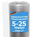KrapTrap Volierendraht Drahtgitter I verzinkt I 12x12 I stabiler Kaninchendraht I Wühlmausgitter I Kleintierzaun Hasengitter Hühnerdraht (1m x 12m)