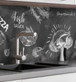 MyMaxxi Küchenrückwand selbstklebend - Matte, 0,4 mm Premium Spritzschutz Folie als günstige Alternative zu Glas, einfache Montage & leichte Reinigung - Motiv: Menü Tafel Schule 60 x 60 cm