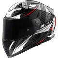 LS2 FF811 Vector II Carbon Savage Helm, weiss-carbon, Größe M für Männer