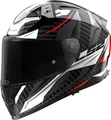 LS2, Integraler Motorradhelm VECTOR II CARBON SAVAGE White Red Grey, M