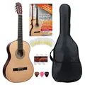 Classic Cantabile Konzertgitarre AS-851 Starter Set, 1/2, mit Gitarre, Tasche, Nylonsaiten, Schule, 3x Plektren und Stimmpfeife 55 cm