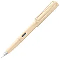 Lamy safari cream Füller - Füllhalter mit ergonomischem Griff & polierter Stahlfeder in Strichbreite F - robuster ASA-Kunststoff - inkl. Tintenpatrone T 10 blau - Rechtshänder