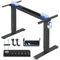FlexiSpot E1 Pro Höhenverstellbarer Schreibtisch, Dualmotor 120 kg Tragkraft 4 Memory-Steuerung Anti-Kollisionsschutz Tischgestell Elektrisch(Schw... - Schwarz