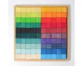 GRIMM´S Spiel und Holz Design Großes Mosaik Holzbausteine-Set mit 100 farbigen Bauklötzen Spielbausteine