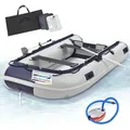 ArtSport Schlauchboot 3,20 m für 4 Personen mit 2 Sitzbänke & Aluboden – Paddelboot mit Paddel, Pumpe, Tasche & Reparaturset – Angelboot aufb... - Schwarz/Grau