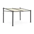 Alice's Garden - Wand-Pergola aus Aluminium- Murum 3x4m - Ecru Stoff-Pergola