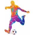 nikima Wandtattoo 111 Wandtattoo Fussball Spieler bunt - 745 x 1000 mm (PVC-Folie) bunt 74 cm x 50 cm x 100 cm