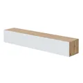 Habitdesign, modernes TV-Lowboard zur Wandmontage, mit großem Stauraum und Zwei Klapptüren, in Eiche Nodi und Aritk weiß, Maße: 180 x 35 x 28 cm (B x H x T), Modell Kaway