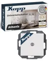 Kopp ATHENIS Universalschalter beleuchtet in Arktis-Weiß - Lichtschalter-Unterputz mit 10AX Schaltvermögen - Hochwertiger IP20 Schalter mit Steckklemmen - Stilvoller Wechselschalter-Unterputz 250V~