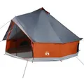 vidaXL Vorzelt Tipi-Familienzelt 6 Personen Grau und Orange Wasserdicht, (1 tlg) grau