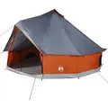 vidaXL Tipi-Familienzelt 6 Personen Grau und Orange Wasserdicht 94587