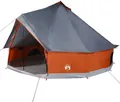 vidaXL Tipi-Familienzelt 6 Personen Grau und Orange Wasserdicht
