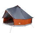 vidaXL Tipi-Zelt Tipi-Familienzelt 6 Personen Grau und Orange Wasserdicht, (1 tlg)