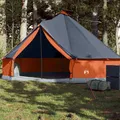 Tipi-Familienzelt 6 Personen Grau und Orange Wasserdicht