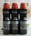 3x150ml L'Oreal Men Expert Carbon Protect 72H Anti Transpirant Deo Spray 5in1