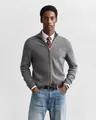 Gant Cardigan CASUAL COTTON ZIP CARDIGAN Mit Rippbündchen an Stehkragen, Ärmeln und Saum