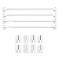 BANJILI Retractable curtain rod – white curtain rod 60-110 cm, variable length, can be easily adjusted directly to the desired length by pulling it on. The surface is smooth, durable and lightweight