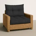 Amazinggirl Polster für Gartenmöbel Sitzpolster 60x60 cm - Lounge Kissen Outdoor Polster Balkon und Gartenmöbel-Kissen Loungekissen Gartenpolster Auflagen für Rattanmöbel Graphit