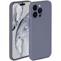 ONEFLOW Soft Case für iPhone 15 Pro Hülle aus Silikon mit Kameraschutz, Silikonhülle mit erhöhtem Schutz fürs Display, Backcover Schutzhülle, weiche Handyhülle, Blau Grau