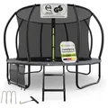 Juskys Gartentrampolin Skybounce, Ø 305 cm, Ø 305 cm, Komplett-Set mit Leiter, Getränkehalter, Bodenank schwarz 305 cm