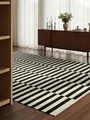 Hanse Home Wollteppich Vika - Natur Wohnzimmerteppich - Handgewebt & Natürlich - Streifen Design Wolle Modern für Wohnzimmer, Schlafzimmer, Esszimmer, Flur - Schwarz Natur Weiß, 200x300cm