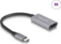 Delock - Ultra High Speed - Videoadapter - 24 pin USB-C männlich zu HDMI weiblich - 15cm - Grau/Schwarz - unterstützt 8K 60 Hz (7680 x 4320), HDR-Support (60021)