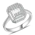 0,48 Carat Diamant Baguette Ring in 585 er 14 Karat Weißgold