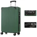 YONSLY Hartschalen-Trolley Premium Reisekoffer Hartschalen-Trolley Kabinenkoffer, 4 Rollen, TSA-Schloss, YKK-Reißverschluss, austauschbare Rollen und Griffe grün 76 cm