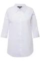 Ulla Popken Damen große Größen Übergrößen Plus Size Bluse, Bubble-Qualität, Hemdkragen, 3/4-Arm schneeweiß 58+ 797446200-58+