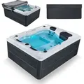 Artsauna Outdoor Whirlpool Oasis - Spa Mit Massagedüsen, Led-beleuchtung, 2 Filter, Abdeckung, Pumpe - Whirlpool Winterfest & Beheizbar