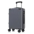 yonsly Premium Reisekoffer TSA-Schloss,YKK-Reißverschluss Hartschalen-Koffer Trolley Kabinenkoffer Rollkoffer Suitcase Handgepäck (Grau, M)