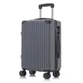 YONSLY Premium Reisekoffer TSA-Schloss,YKK-Reißverschluss Hartschalen-Koffer Trolley Kabinenkoffer Rollkoffer Suitcase Handgepäck 4 Rollen (Grau, M)